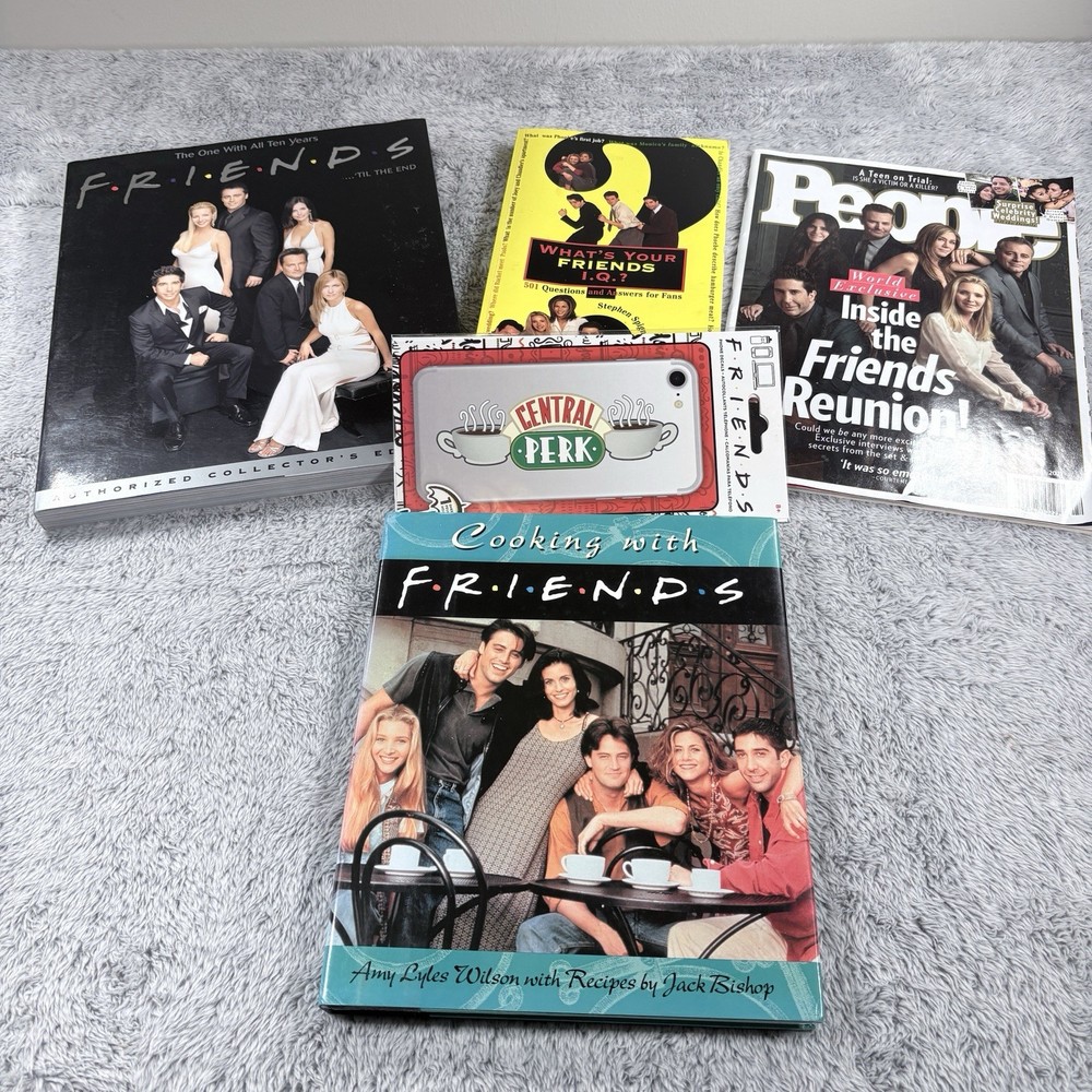 Friends TV Show Book, Cookbook, Trivia Book, People magazine And Phone Decal.