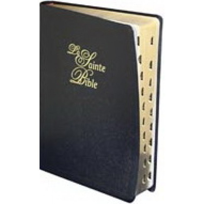 French Bible LARGE PRINT, Segond 1910 Bonded Leather Thumb Index, Red Letter