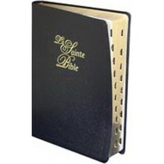 French Bible LARGE PRINT, Segond 1910 Bonded Leather Thumb Index, Red Letter