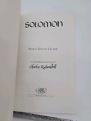 Solomon Bible Study Guide By Charles R. Swindoll NOS 1986 Religion Scriptures