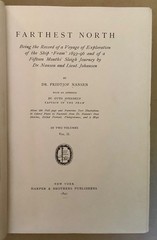 Nanson, Fridtjof Dr. FARTHEST NORTH, 1897, FIRST AMERICAN ED. FULL CALF BINDING.
