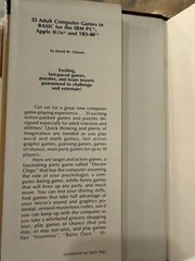33 ADULT COMPUTER GAMES IN BASIC FOR THE IBM PC, APPLE By David Chance