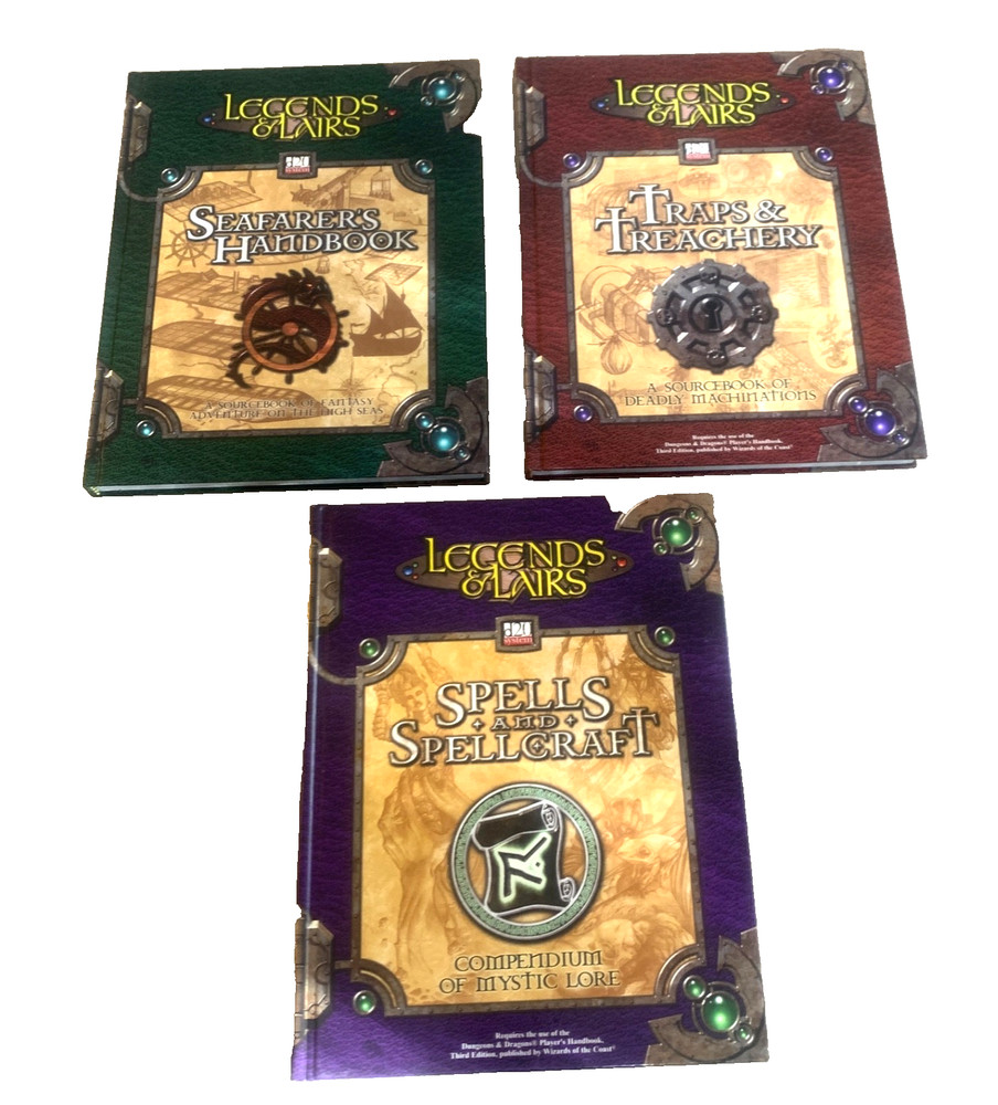 Legends & Lairs Sourcebook Lot Traps Treachery Spellcraft Seafarer D&D RPG Books