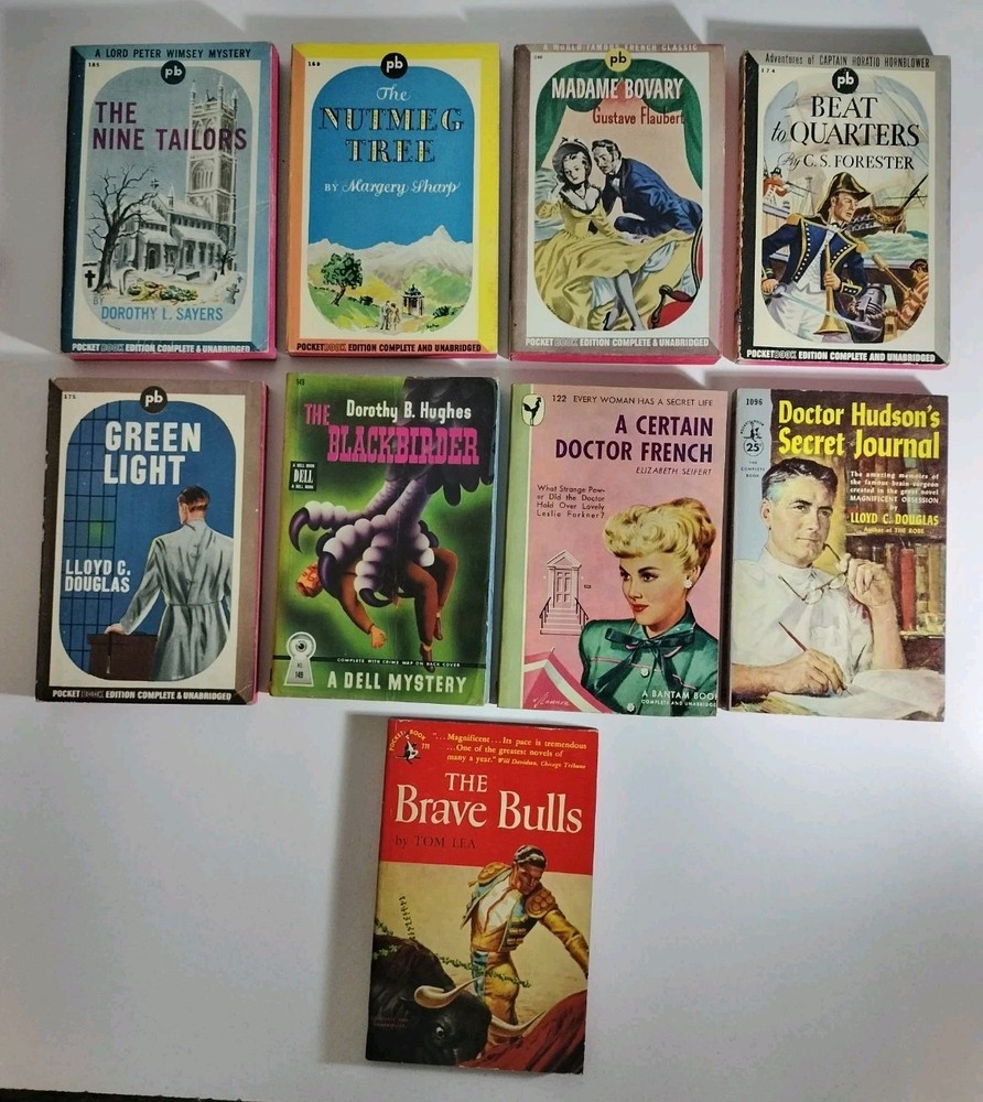 Vintage Pocket Books • 8 First Printings • 1940s–50s Pulp Lot Of 9 Paperbacks