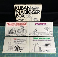 KLIBAN IN A BIGGER BOX 4 Book Set Softcover First Print 1970’s Humor Cartooning