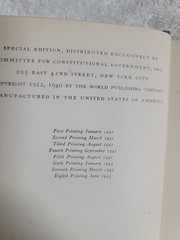 THE CONSTITUTION OF THE UNITED STATES ITS SOURCES AND By Thomas James Norton