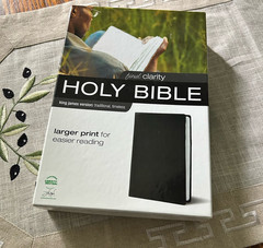 The Holy Bible King James Larger Print Black Italian Duo-Tone Zondervan Boxed
