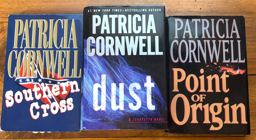 Lot of 3 Patricia Cornwell HC Books – Point Origin – Dust (Large Print)