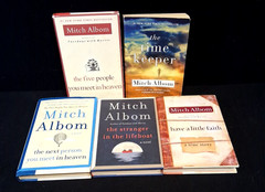 Mitch Albom Lot of 5 Books~Have a Little Faith ~The Stanger in the Lifeboat~LVPL