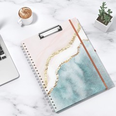Spiral Clipboard Folio with Refillable Lined Notepad, 14.5 x 9.8 In, Hardcove…