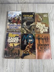 Lot of 6 Western Paperbacks Zane Grey Max Brand Cowboys Adventure Action