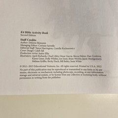 K4 Bible Activity Book Second Edition Clean Pages