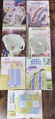 Herrschners Leisure Arts Baby Afghans Pattern Book Set of 7 Craft Hobby Book Lot