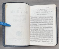 RARE 1963 Compact Harper BLUE MOROCCO Leather KJV Bible Eyre Spottiswoode 2400X