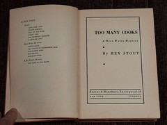 Rex Stout Too many cooks Nero Wolfe Farrar 1st/ 2nd with recipe pages intact