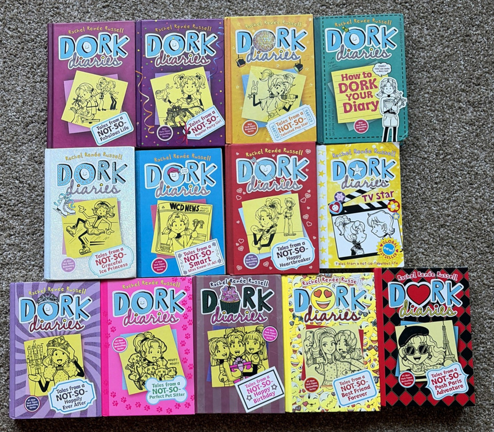 Lot of 13 Dork Diaries (12 HC/1 PB) Books Rachel Renee Russell *VERY GOOD*