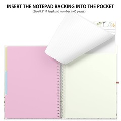Spiral Clipboard Folio with Refillable Lined Notepad, 14.5 x 9.8 In, Hardcove…
