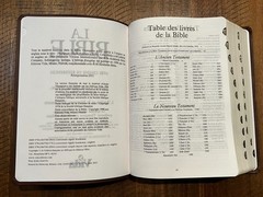 French Thompson Chain Ref. Bible, 1979 La Colombe, Thumb Idx. Brown Faux Leather