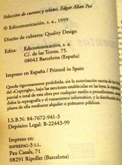1999 E. Allen Poe Collection of Stories and Stories Spanish Text H/C 255 Pages