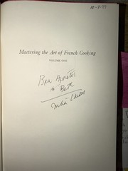 Julia Child Signed! Cookbook: Vol One Mastering The Art Of French Cooking 1989