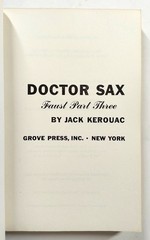 Doctor Sax by Jack Kerouac Paperback Grove Press Evergreen E-160 1959