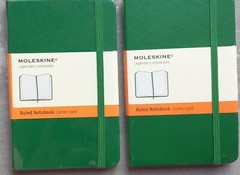 2 Moleskine Classic Notebook Small Size Ruled Green 192 Pages Ea 5.6 X 3.6 in