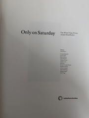 Only on Saturday: The Wood Type Prints of Jack Stauffacher – HC/LN