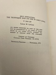 Self Hypnotism The Technique And Its Use In Daily Living Leslie Lecron 1971 HC