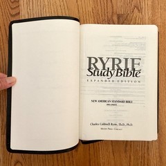 NASB Ryrie Study Bible Expanded Edition Black Bonded Leather Red Letter w/ Box