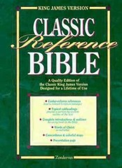 KJV Classic Reference Navy Bonded Leather – Leather Bound – Very Good