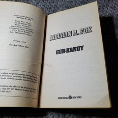 Gun-Handy Norman A. Fox 1989 First Avon Books Printing Western Action Novel