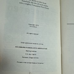 The Devil is Defeated – Vic Coburn – 1973 – 32 pages – Rare – Pentecostal