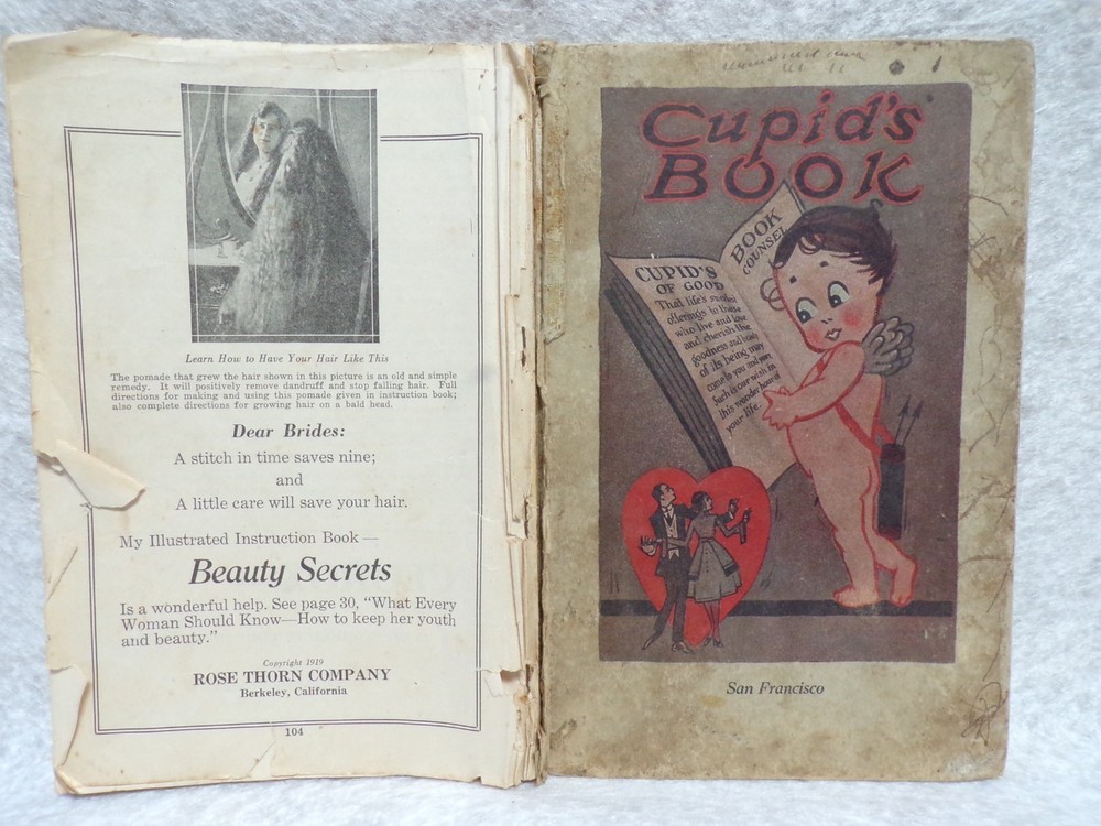 1919 CUPID’S BOOK OF GOOD COUNCEL COOK BOOK 104 PAGES MISSING BACK COVER