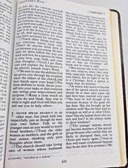 The Living Bible Large Print Brown Bonded Leather Red Letter Tyndale Pub 1984