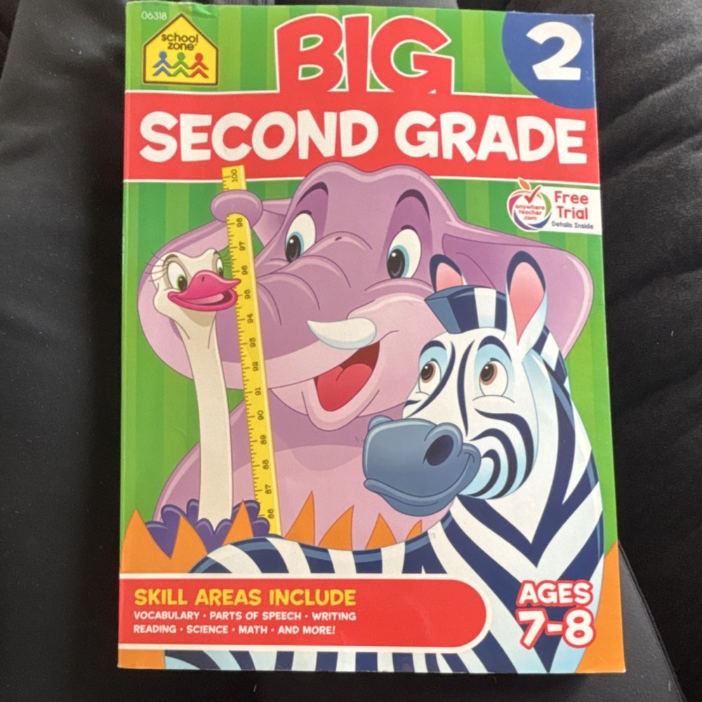 School Zone Big Second Grade Workbook, Paperback, Ages 7-8, Vocabulary, Science