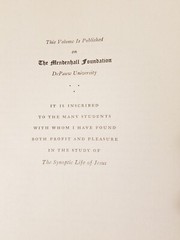A Syllabus and Synopsis of the First Three Gospels by Walter Bundy 1932
