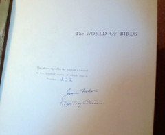 OLD 1964 : James Fisher and Roger Tory Peterson : The World Of Birds No 232 Sign