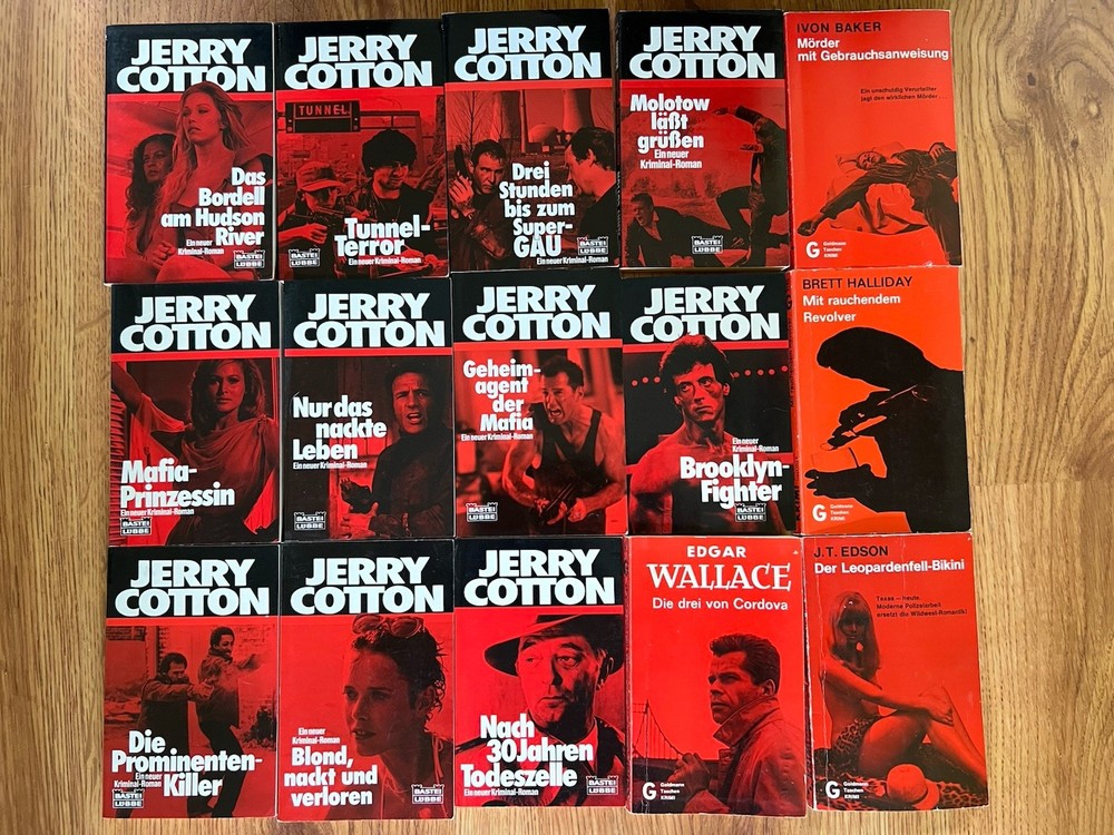 11 German Language Paperback Books JERRY COTTON G-MEN FBI Stories Plus 4 Add’l