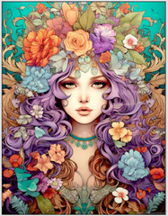 Adult Coloring Pages Bundle Flower Girls bundle 280 Printable Pages