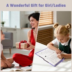 Diary with Lock for Girls A5 Leather Diary for Women 260 Pages 100 GSM Refill…