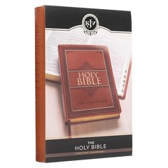 The Holy Bible King James Version LARGE PRINT Thumb Indexed Edition / TAN Faux L