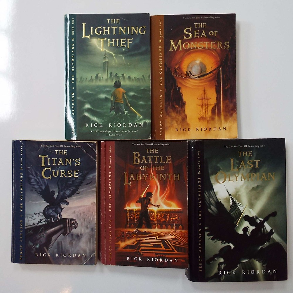 Lot 5 Percy Jackson and the Olympians Series Books Rick Riordan Original Covers