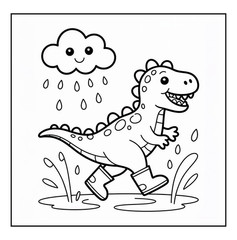 Cute Dinosaurs Coloring Book for Kids Ages 4-8 | Fun Prehistoric Activity Book |