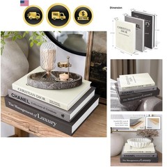 Luxury Linen Decorative Books Set of 3 – Minimalist Home Decor for Elegance