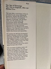Michael FOSS / Age of Patronage The Arts in England 1660-1750 1st Edition 1972