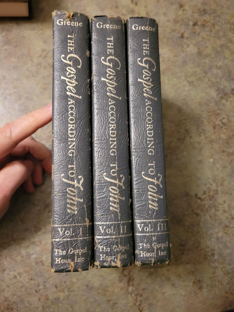 GOSPEL ACCORDING TO JOHN Vol I-III Gospel Hour HB Book Set 1968 Oliver Greene