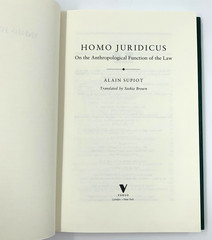 Homo Juridicus – On the Anthropological Function of the Law – by Alain Supiot HC