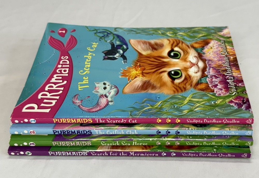 Lot of 4 Purrmaids Books Set by Sudipta Bardhan-Quallen #1-4