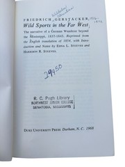 Wild Sports in the Far West Gerstäcker 1968 Hunting Travel Duke University Press