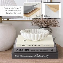 Luxury Linen Decorative Books Set of 3 – Minimalist Home Decor for Elegance